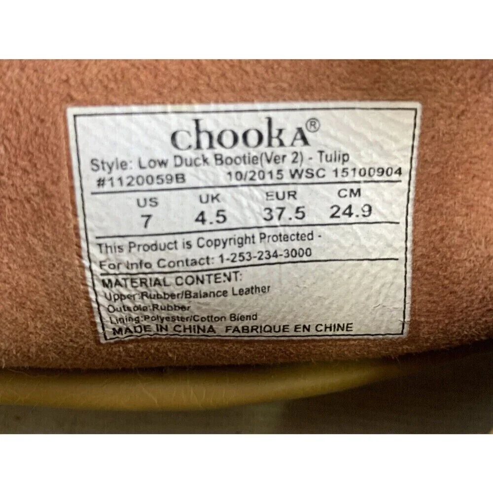 BOGO Chooka Low Duck Boot Tulip Brown Leather Lace Up Ankle Orange Waterproof 7‎
